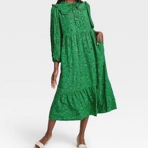Who What Wear Green Midi Dress